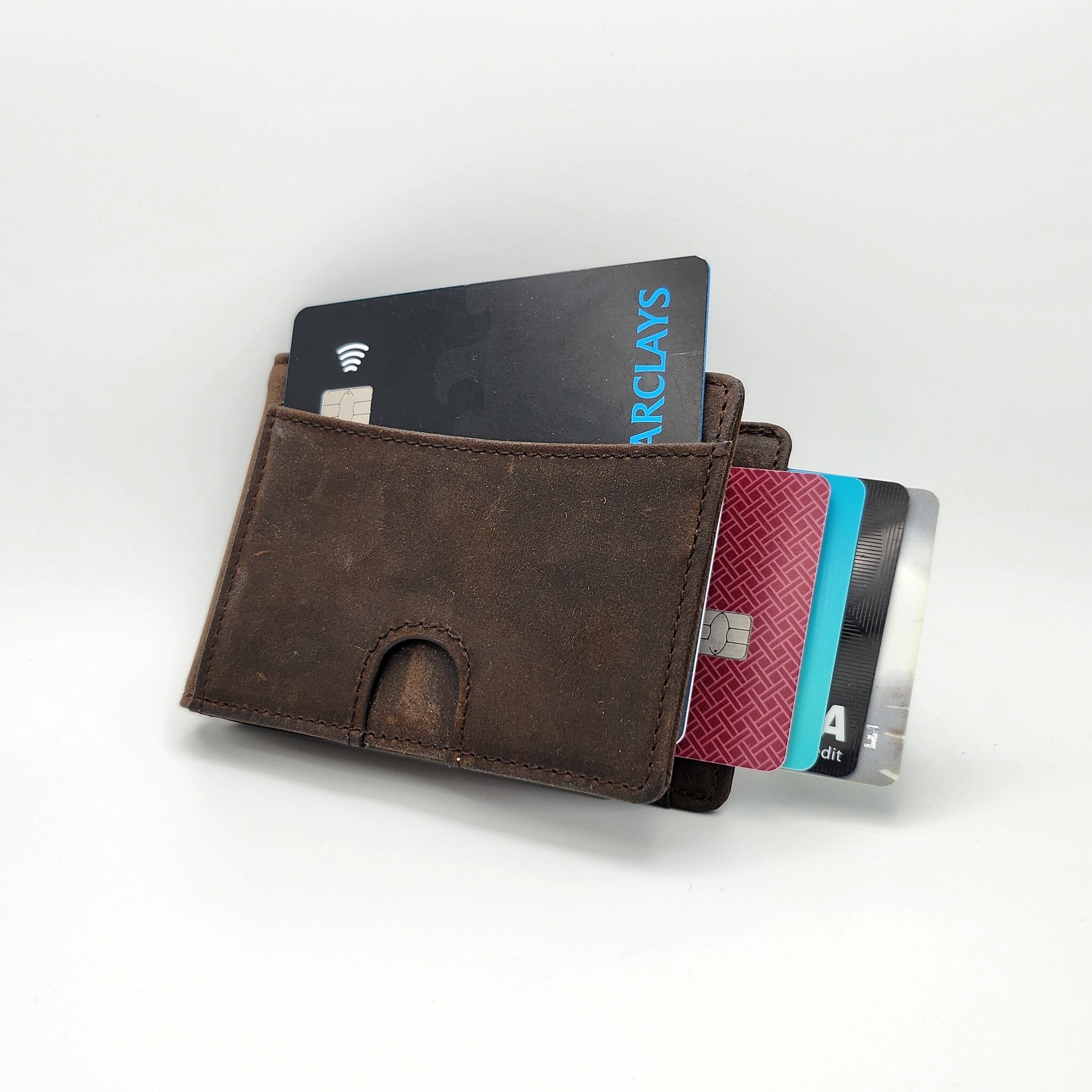 Money Clip Wallet maronenbraun Fächer für Karten